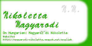 nikoletta magyarodi business card